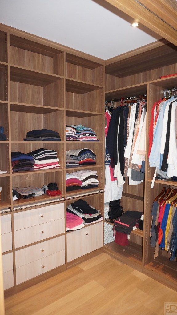 dressing d'angle sur mesure beige et marron