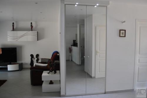 placard miroir sur mesure dans un salon