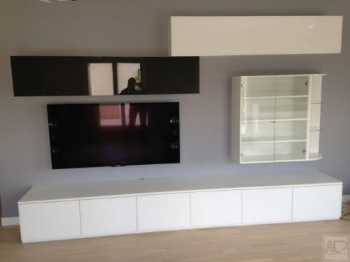 meuble tv blanc et noir sur mesure